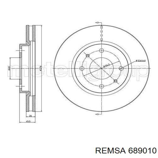 Тормоз дисковый передний Remsa 689010 цена, от 37.54 USD