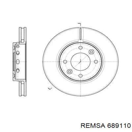 Передние тормозные диски 689110 Remsa