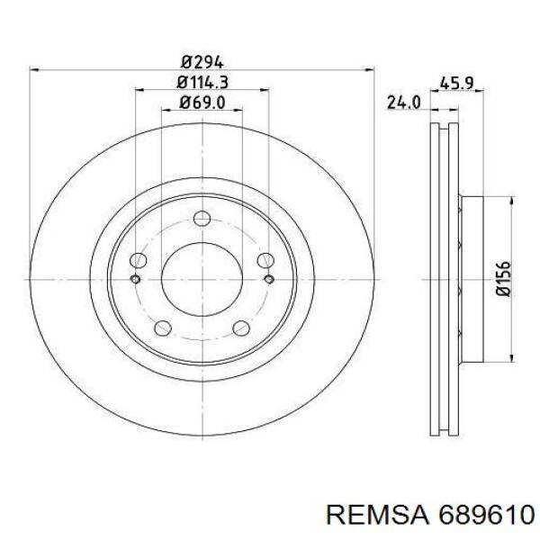 Тормоз дисковый передний Remsa 689610 цена, от 42.46 USD