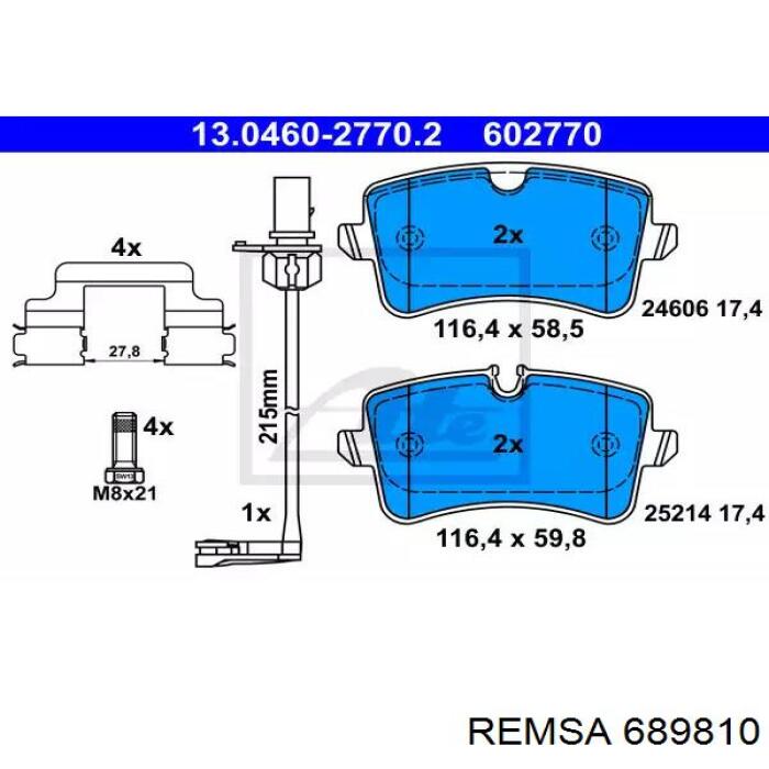 Передний тормозной диск Remsa 689810