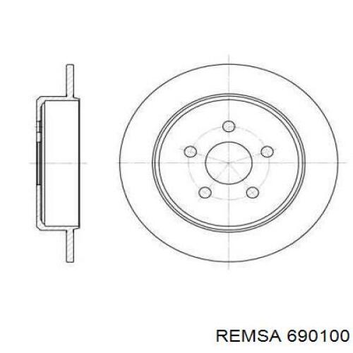 690100 Remsa диск тормозной задний