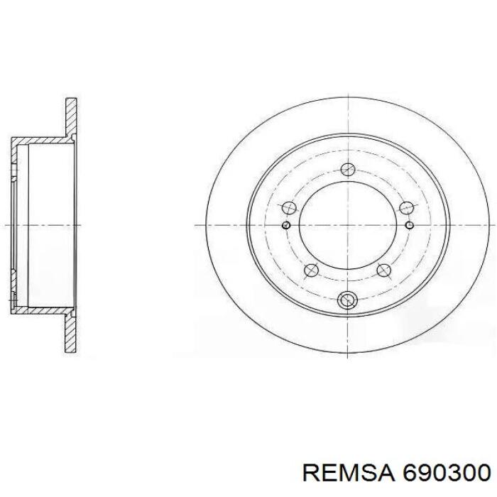 690300 Remsa диск тормозной задний