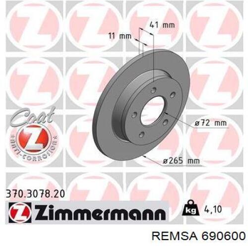 Задний тормозной диск Remsa 690600 цена, от 28.63 USD
