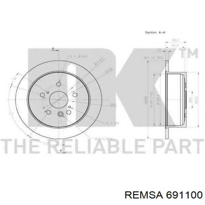 Задний тормозной диск Remsa 691100 цена, от 37.79 USD
