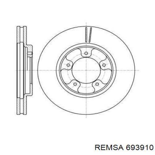 Передние тормозные диски 693910 Remsa