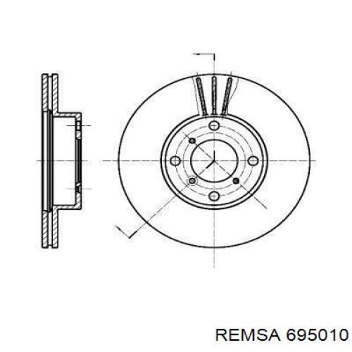 Передние тормозные диски 695010 Remsa