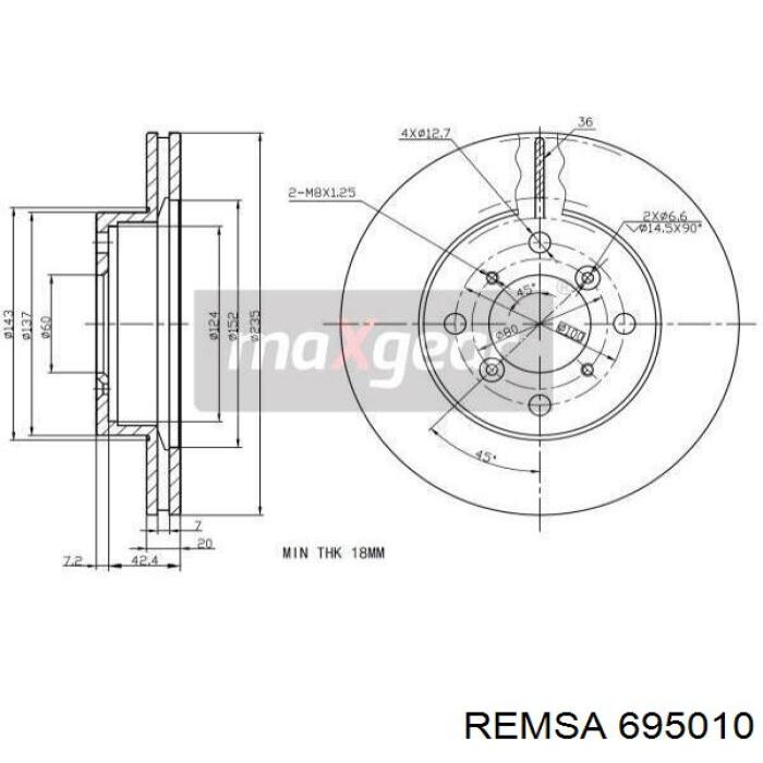 Купить 695010 Remsa Ротор тормозной