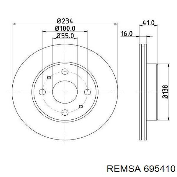 Тормоз дисковый передний Remsa 695410 цена, от 25.30 USD