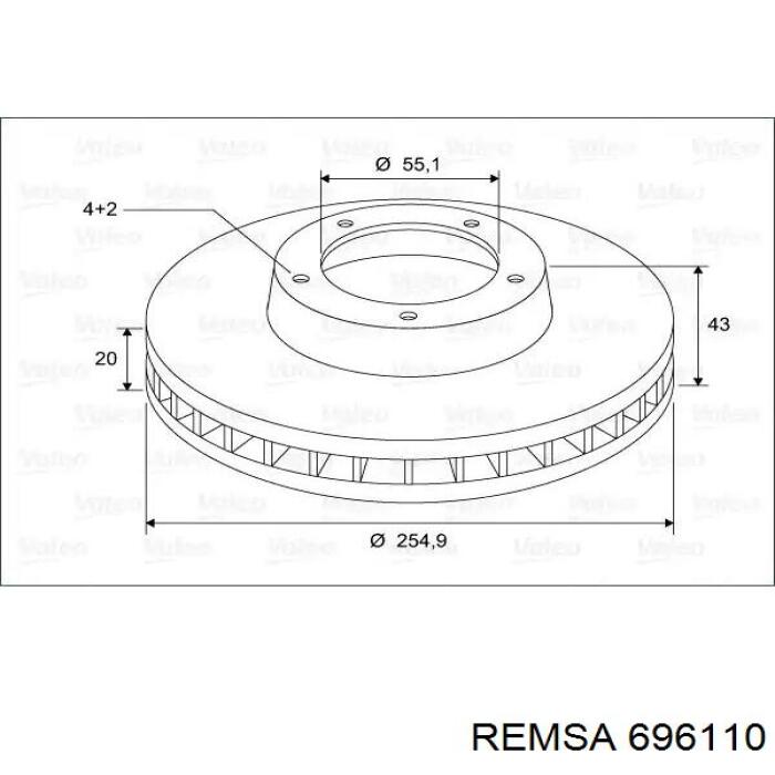 Задний дисковый тормоз Remsa 696110