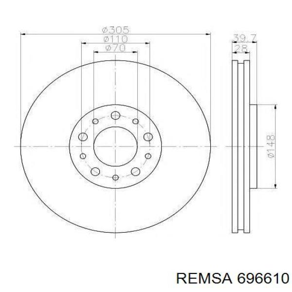Тормозные диски 696610 Remsa
