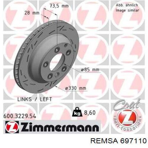 Тормозные диски 697110 Remsa
