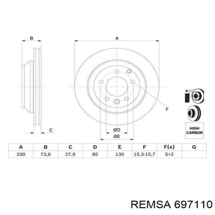 697110 Remsa Дисковый тормоз