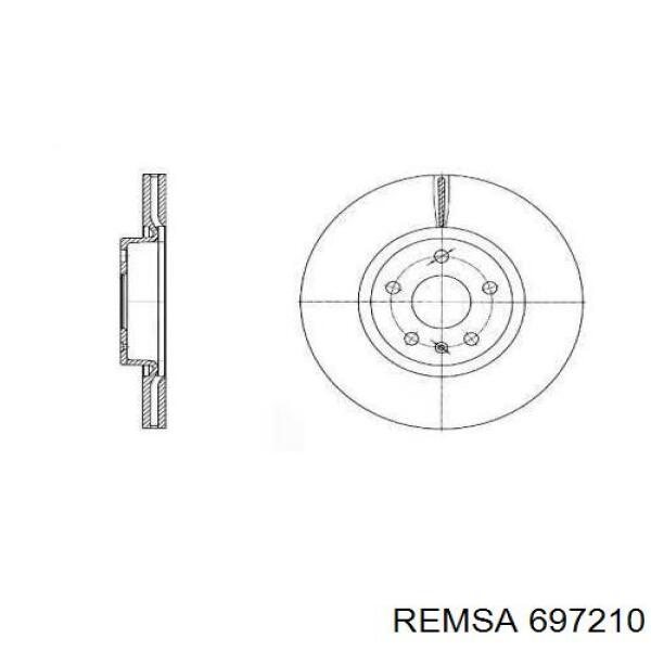 Передние тормозные диски 697210 Remsa