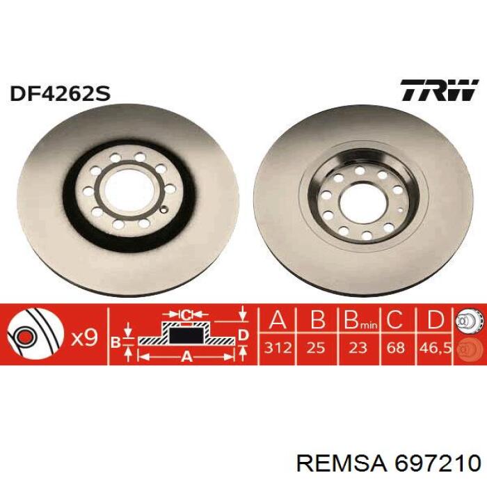 Тормоз дисковый передний Remsa 697210 цена, от 53.74 USD