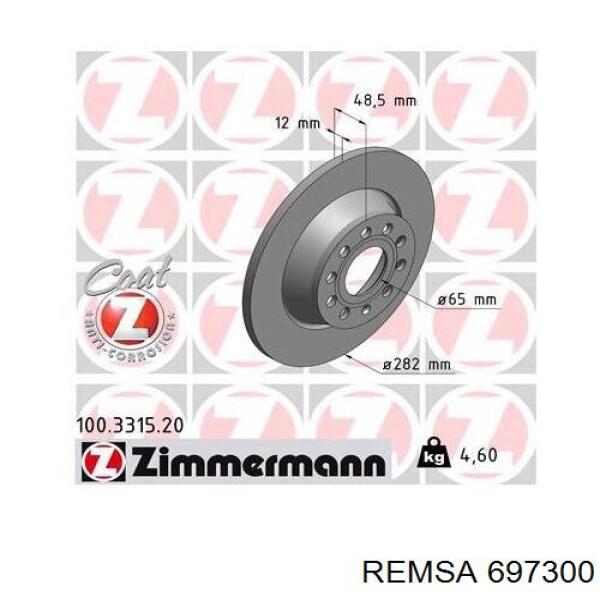 Тормозные диски 697300 Remsa