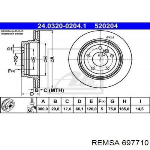 Задний дисковый тормоз Remsa 697710