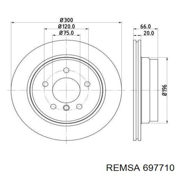 Задний тормозной диск Remsa 697710 цена, от 52.35 USD