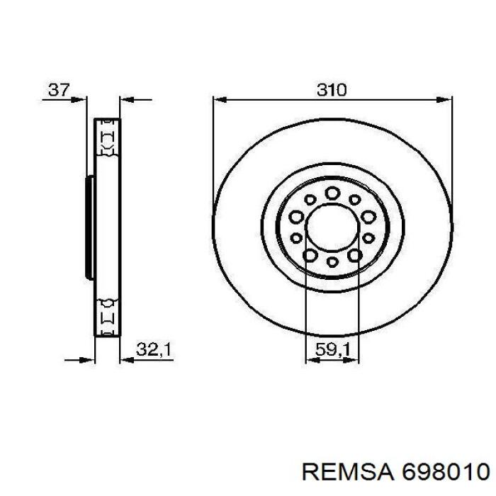 Купить 698010 Remsa Ротор тормозной