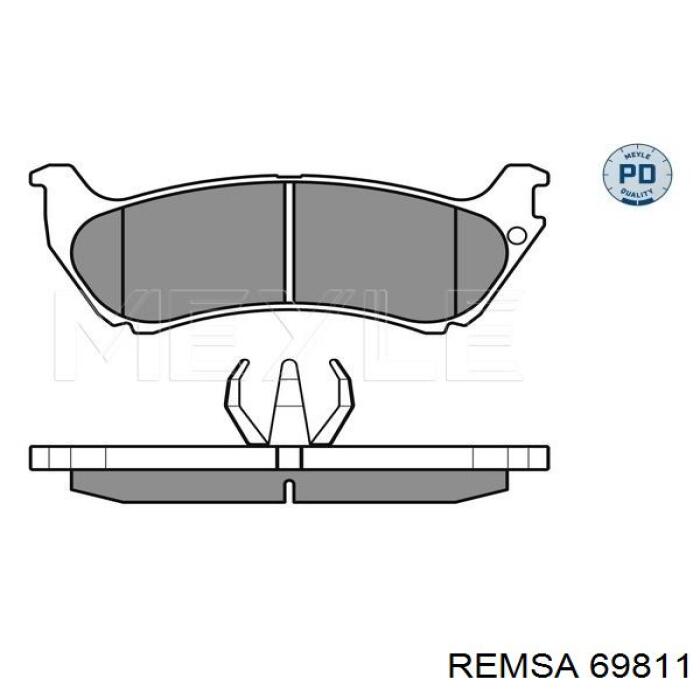 Купить 69811 Remsa Колодки тормозные задние, дисковые