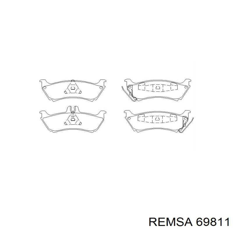 69811 Remsa Колодки тормозные дисковые комплект