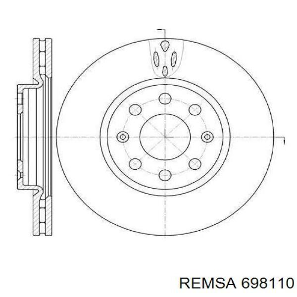 698110 Remsa диск тормозной передний