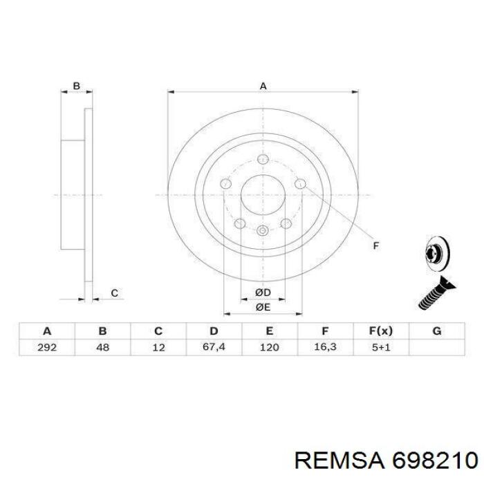 Купить 698210 Remsa Ротор тормозной