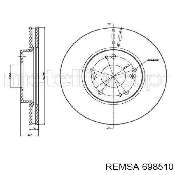 Передний тормозной диск Remsa 698510