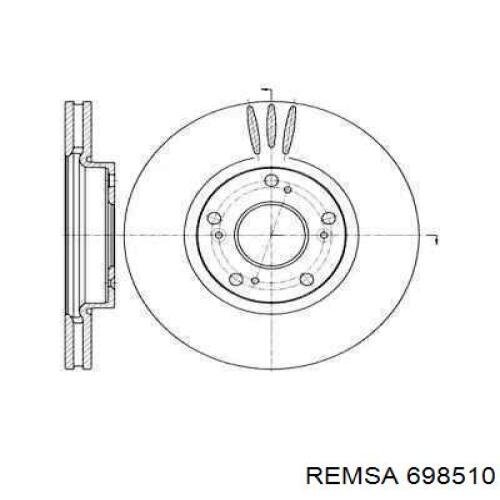 Передние тормозные диски 698510 Remsa