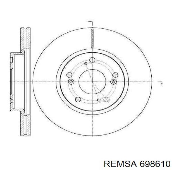 698610 Remsa Диск тормозной передний