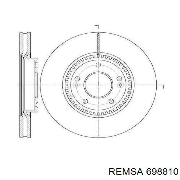 Передние тормозные диски 698810 Remsa