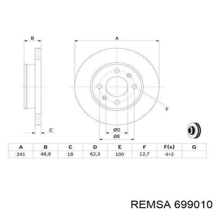 Тормоз дисковый передний Remsa 699010 цена, от 26.05 USD