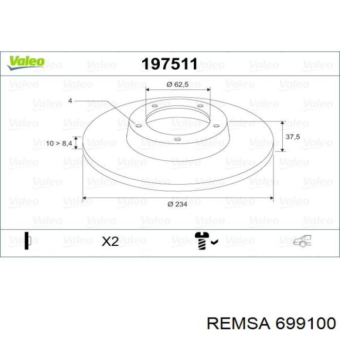 Задний тормозной диск Remsa 699100 цена, от 25.79 USD
