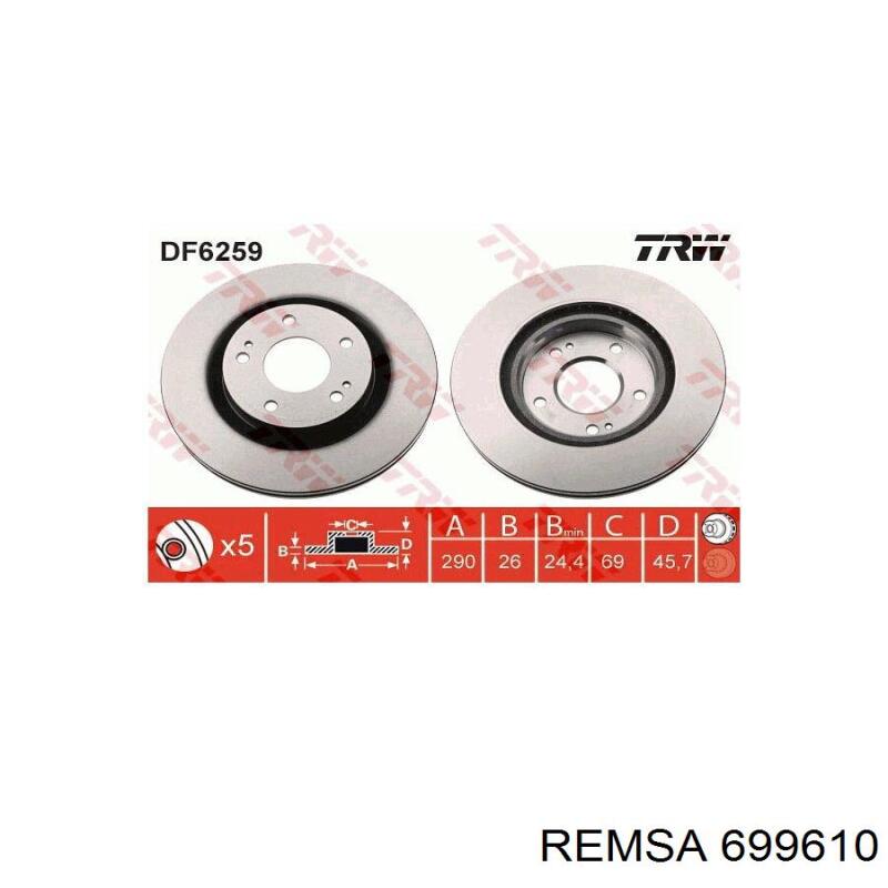 Тормоз дисковый передний Remsa 699610 цена, от 44.96 USD