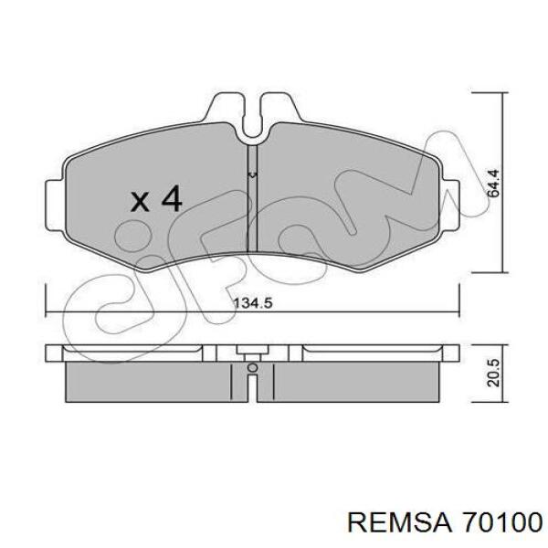 70100 Remsa Колодки передние