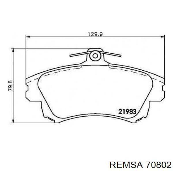 70802 Remsa Колодки передние