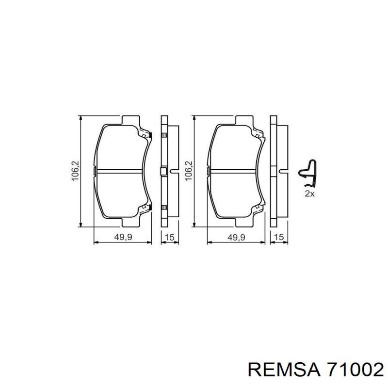 Купить 71002 Remsa Колодки тормозные