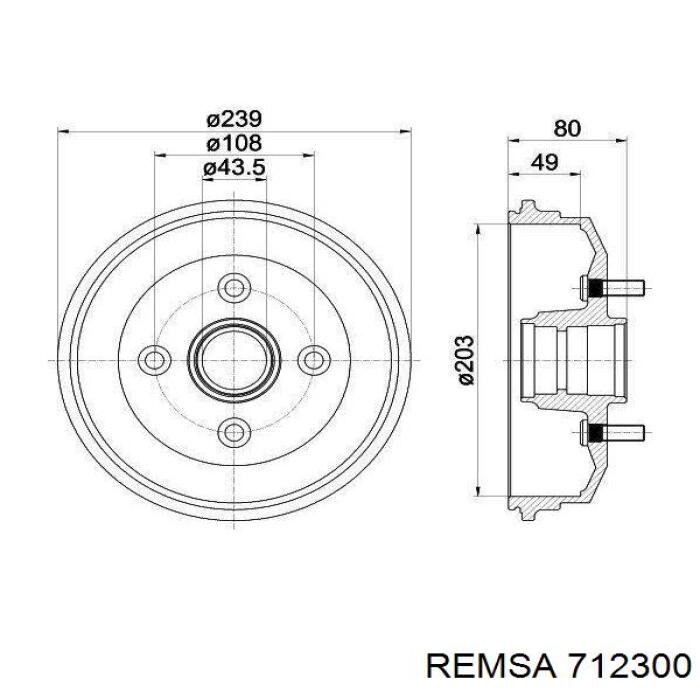 Тормозной барабан 712300 Remsa