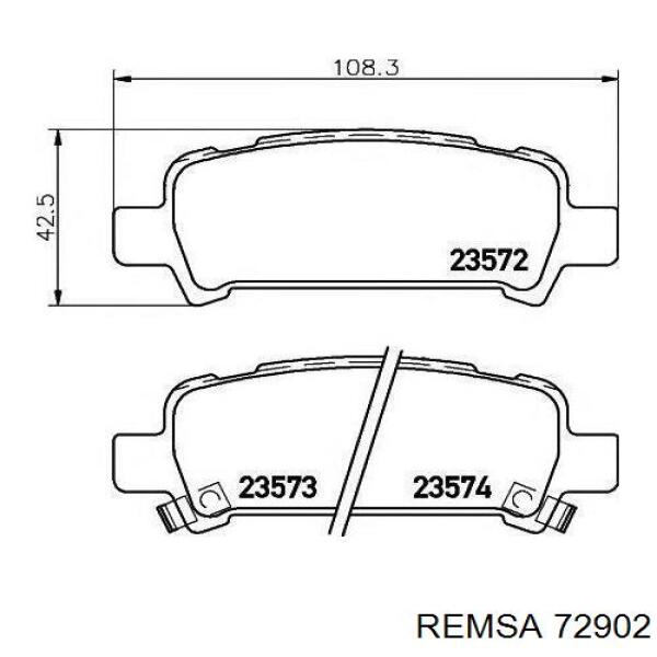 Купить 72902 Remsa Колодки тормозные задние, дисковые