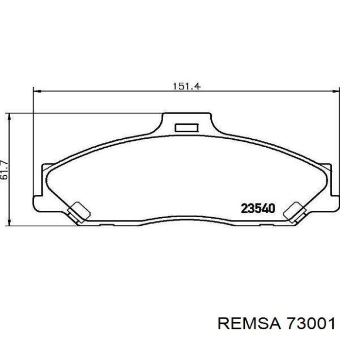 Передние тормозные колодки 73001 Remsa