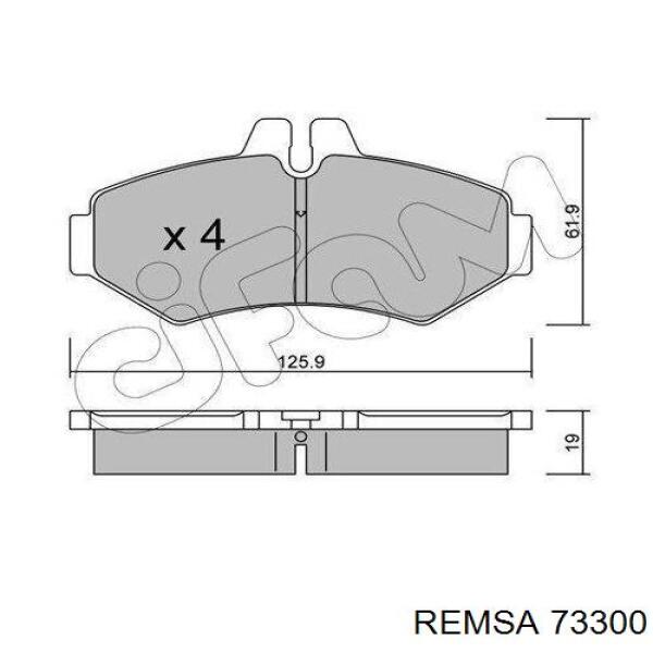 Задние тормозные колодки 73300 Remsa