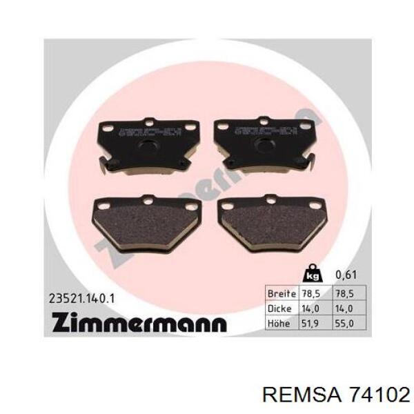 Задние тормозные колодки 74102 Remsa