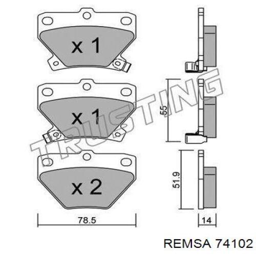 Задние тормозные колодки 74102 Remsa