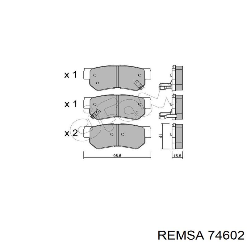 Задние тормозные колодки 74602 Remsa