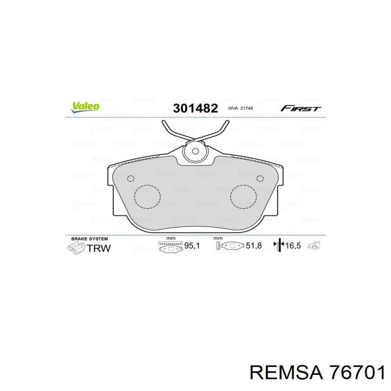 76701 Remsa Колодки тормозные дисковые комплект