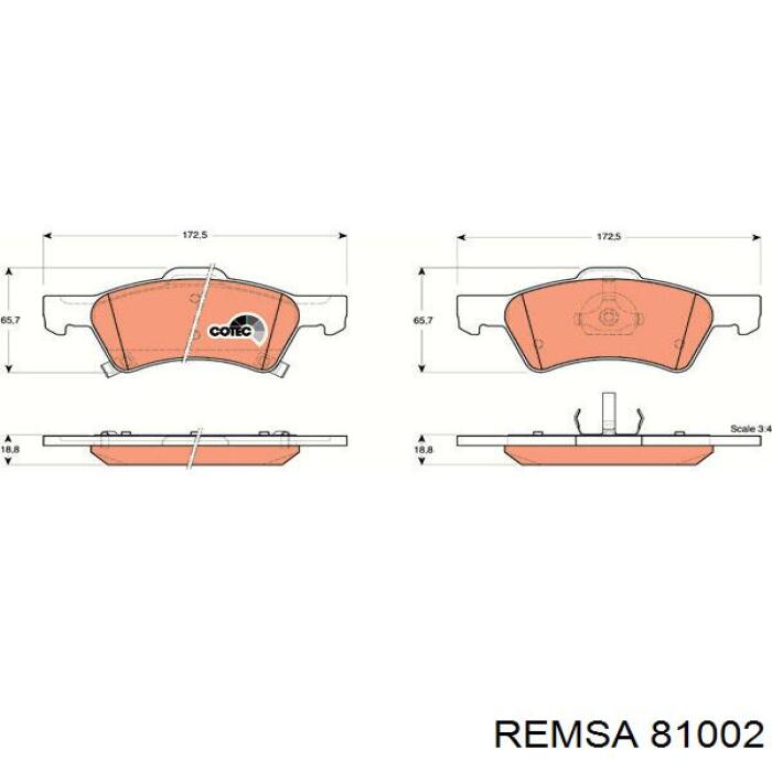 81002 Remsa Колодки передние