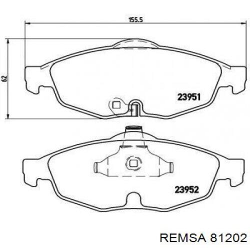 Купить 81202 Remsa Колодки тормозные