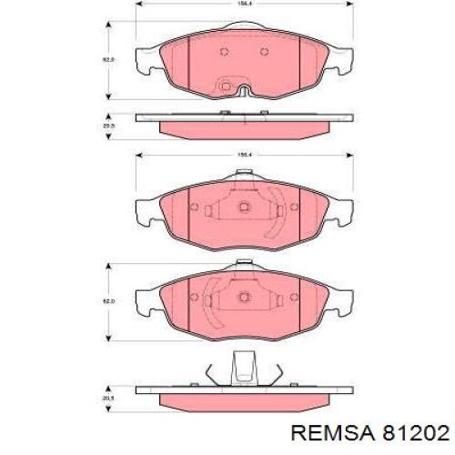 81202 Remsa колодки тормозные передние дисковые
