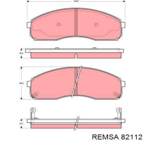 Передние тормозные колодки 82112 Remsa