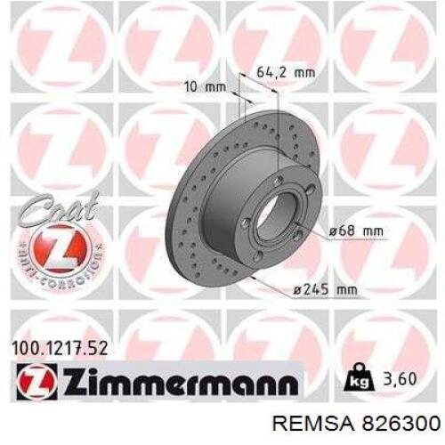 Задний тормозной диск Remsa 826300 цена, от 92.35 USD