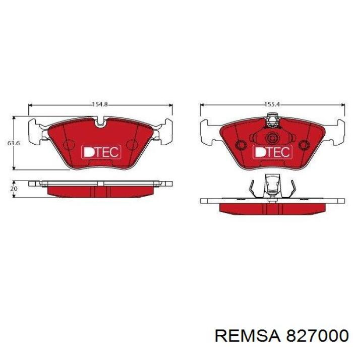 Передние тормозные диски 827000 Remsa